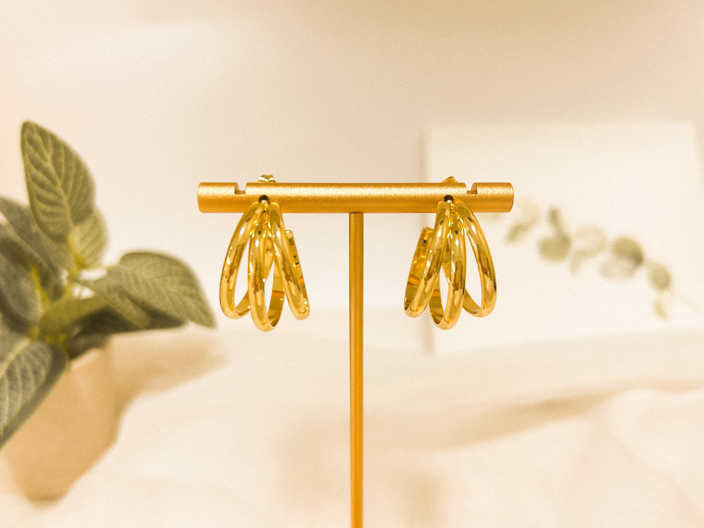 Brinco Trio de Argolas Dourado