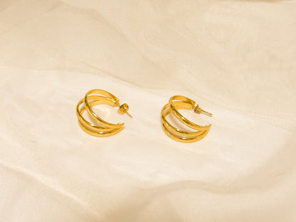 Brinco Trio de Argolas Dourado