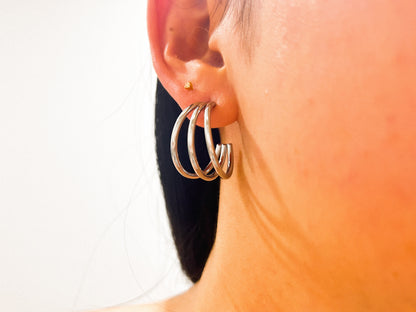 Brinco Trio de Argolas Aço