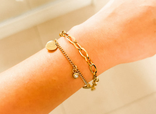 Pulseira Dupla Coração